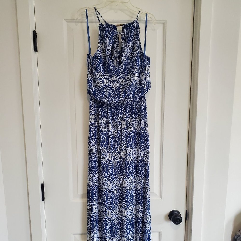 Blue Patterned Maxi Dress